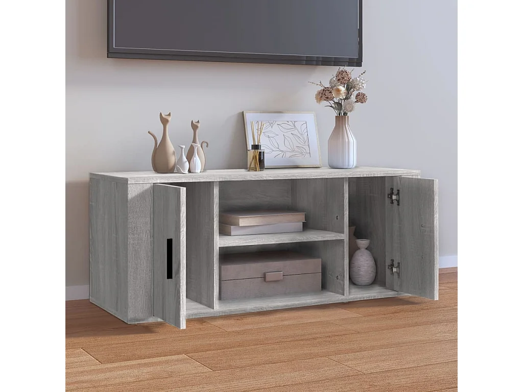 Åse Kristine  Tv-meubel 100x35x40 cm bewerkt hout grijs sonoma eikenkleurig
