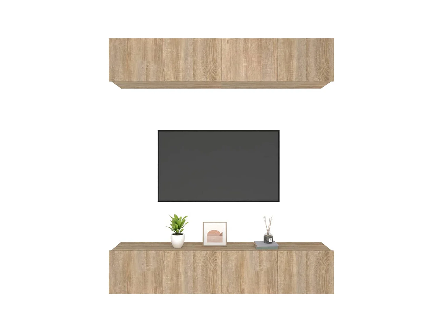 Assumption  Tv-meubels 4 st 80x30x30 cm bewerkt hout sonoma eikenkleurig