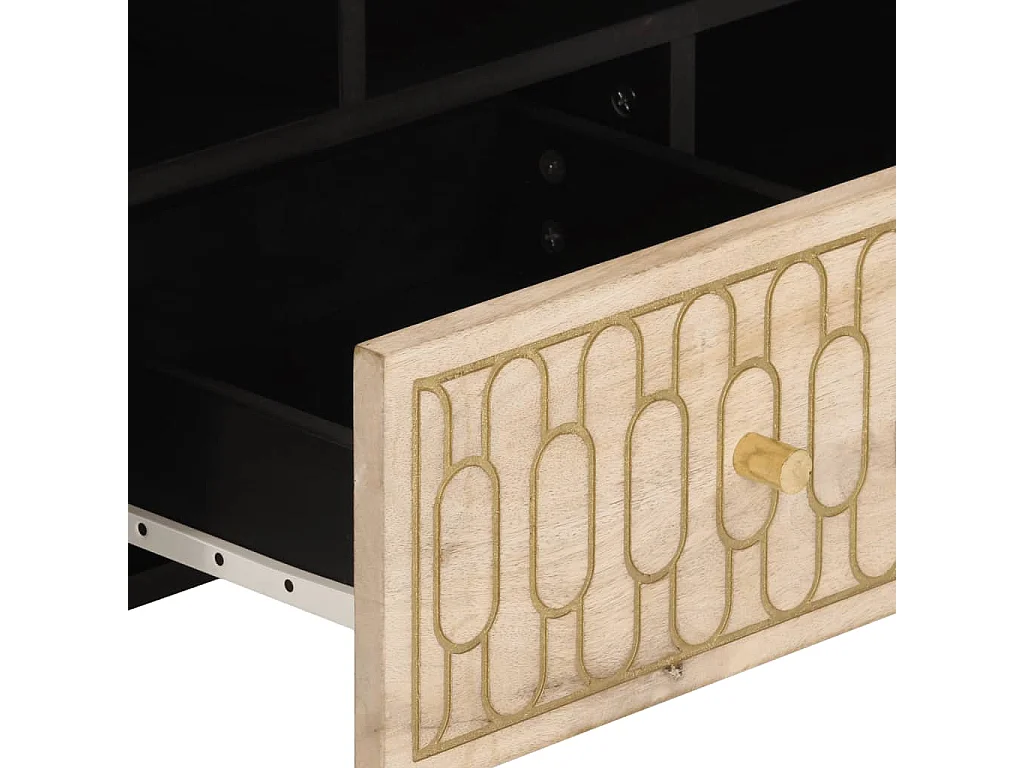 Garden Furniture -  Meuble TV 100x33x46 cm bois massif de manguier