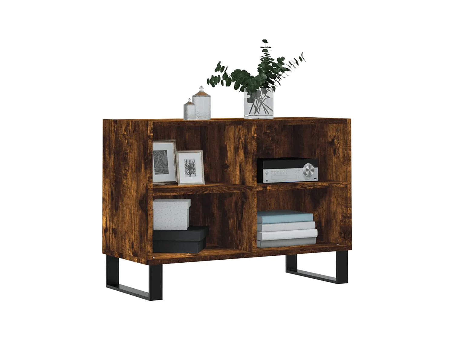 Iraan  Meuble TV chêne fumé 69,5x30x50 cm bois d'ingénierie