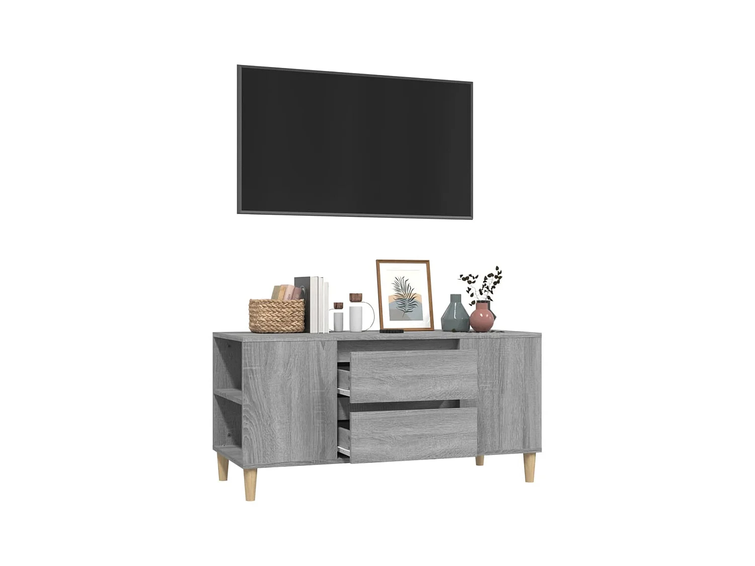 Broomfield  Mueble de TV madera contrachapada gris Sonoma 102x44,5x50 cm