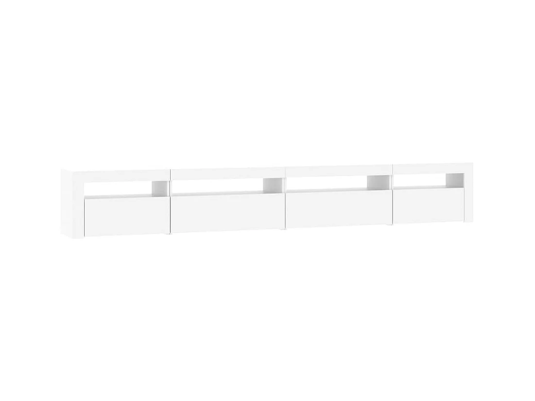 Cincinnatus  Meuble TV avec lumières LED Blanc 270x35x40 cm