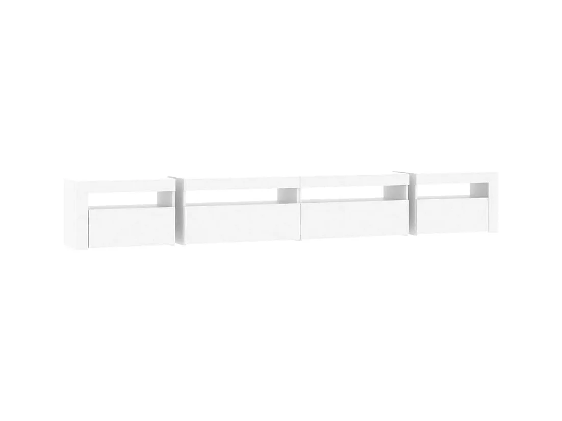 Cincinnatus  Meuble TV avec lumières LED Blanc 270x35x40 cm