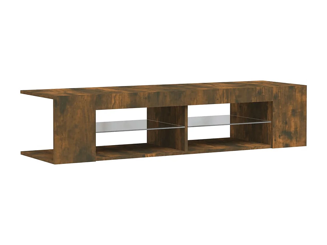 Henryetta  Meuble TV avec lumières LED chêne fumé 135x39x30 cm