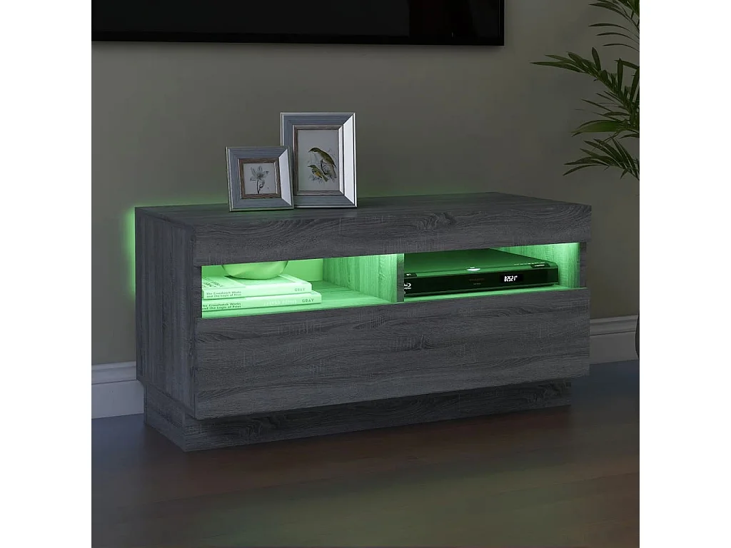 Roelant  Meuble TV avec lumières LED sonoma gris 80x35x40 cm