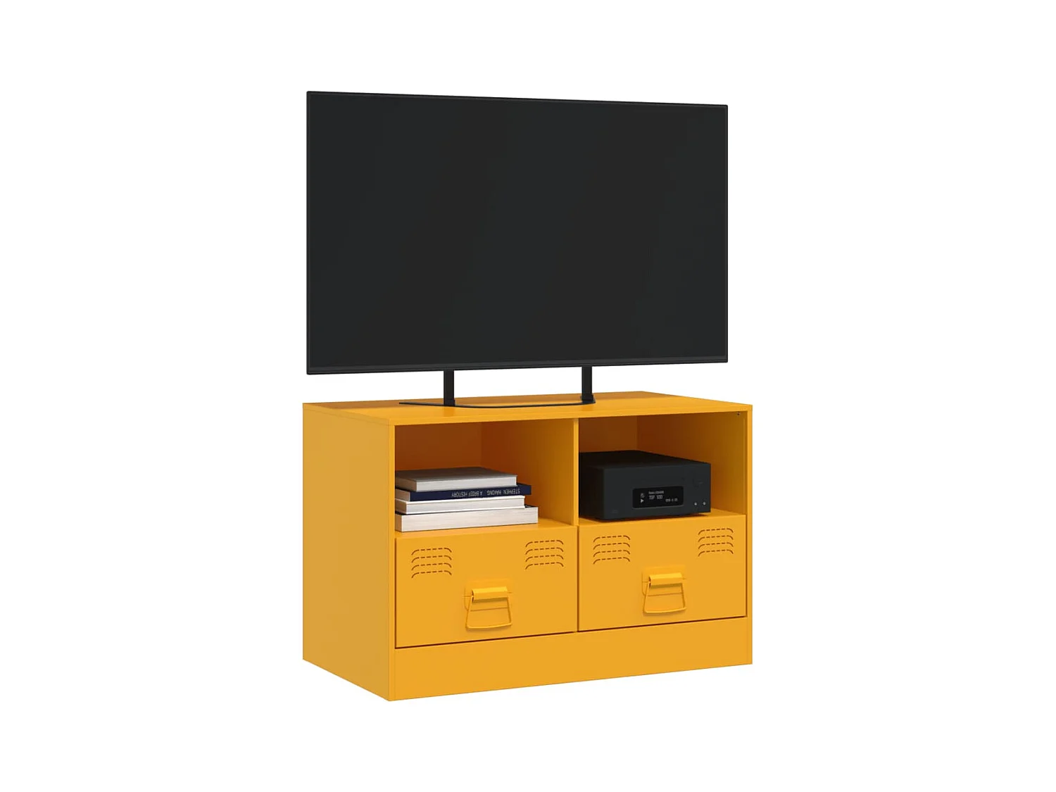 Amelie  Meuble TV jaune moutarde 67x39x44 cm acier
