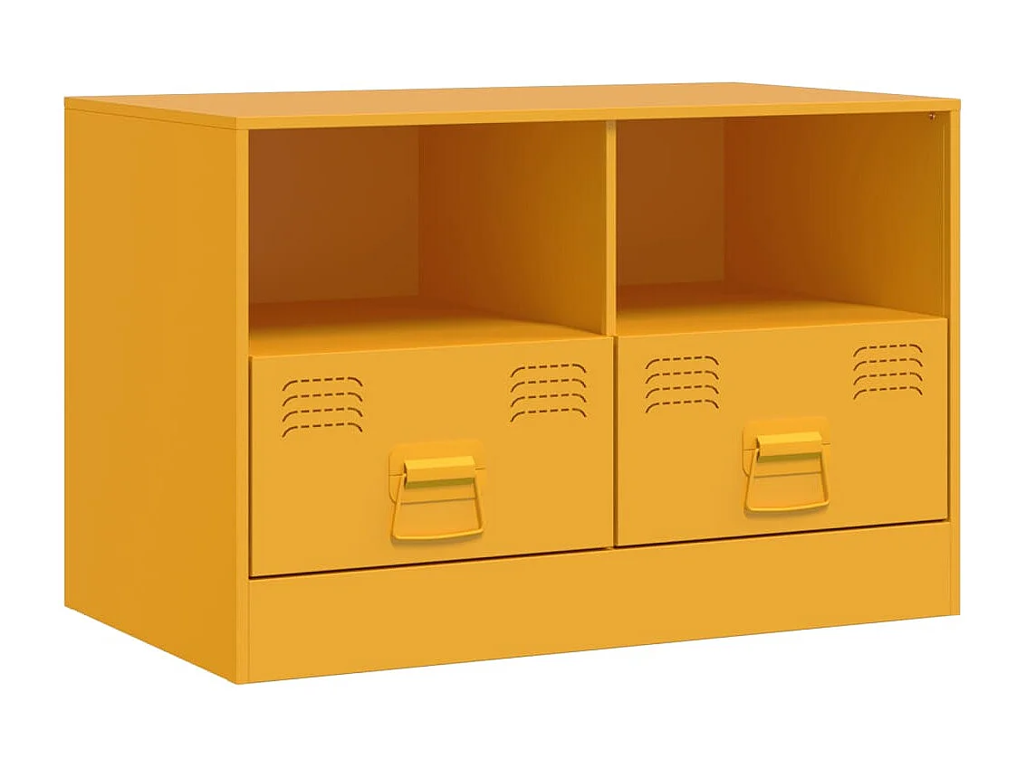 Amelie  Meuble TV jaune moutarde 67x39x44 cm acier