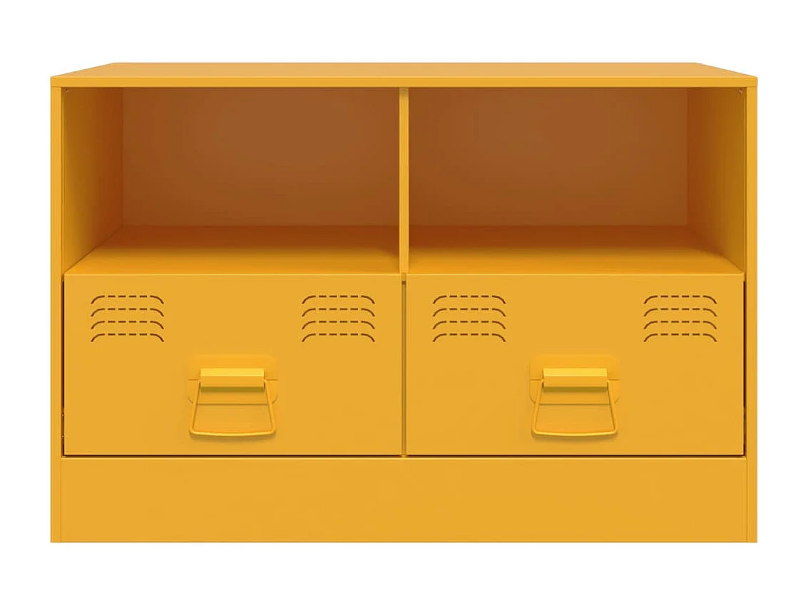 Amelie  Meuble TV jaune moutarde 67x39x44 cm acier