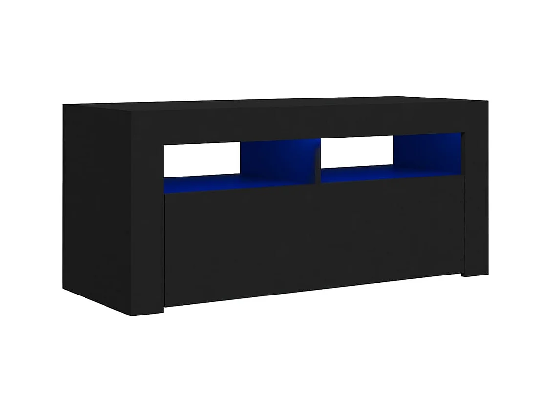 Kristineberg  Meuble TV avec lumières LED noir 90x35x40 cm