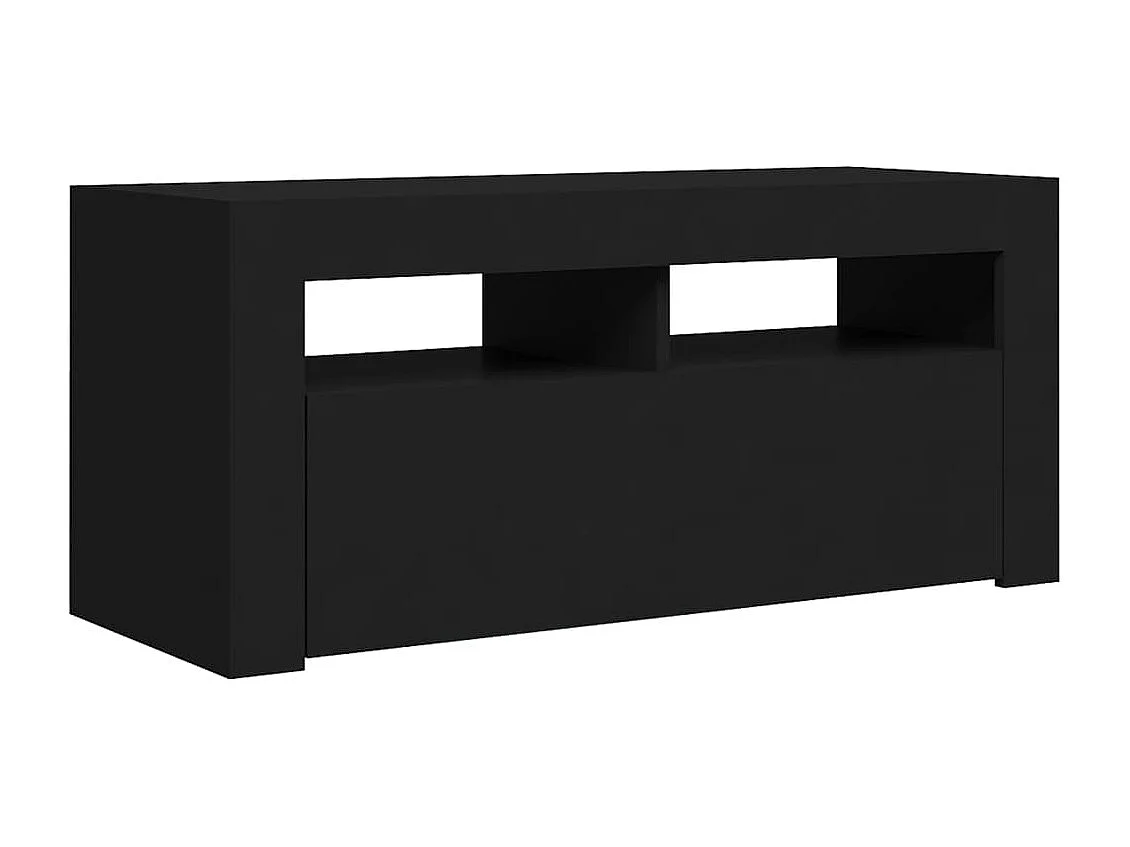 Kristineberg  Meuble TV avec lumières LED noir 90x35x40 cm