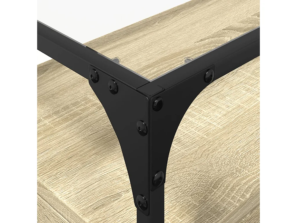 Varel  Tv-meubel met glazen blad 98x35x51 cm bewerkt hout sonoma eiken