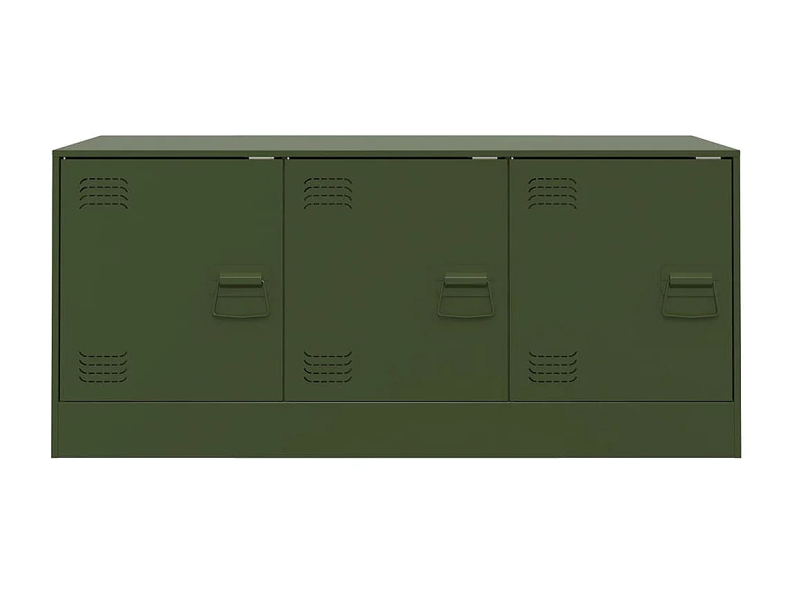 Ovdir  Meuble TV vert olive 99x39x44 cm acier