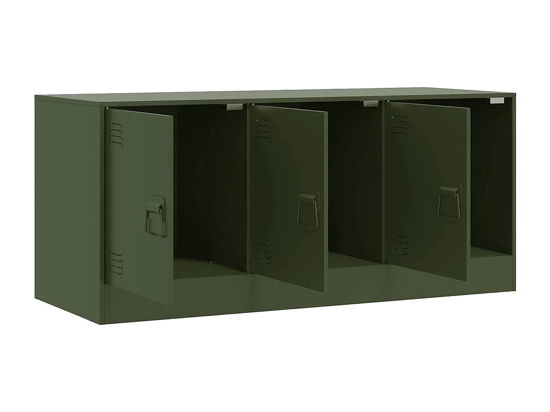 Ovdir  Meuble TV vert olive 99x39x44 cm acier