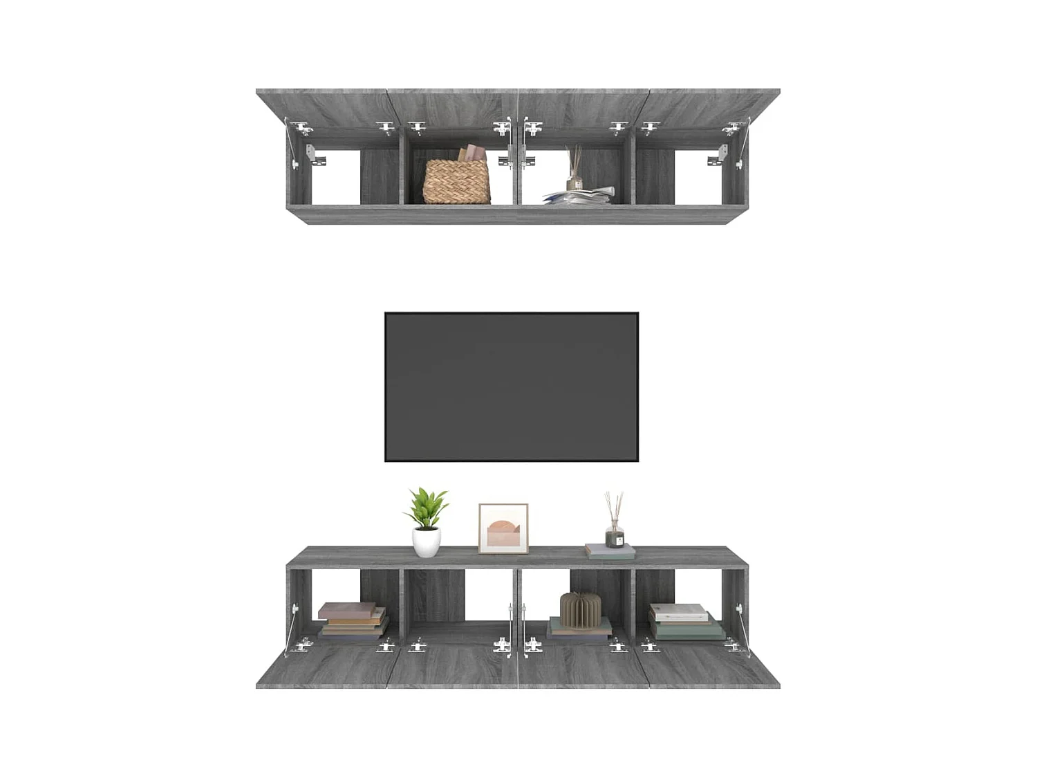 Assumption  Meubles TV 4 pcs sonoma gris 80x30x30 cm bois d'ingénierie