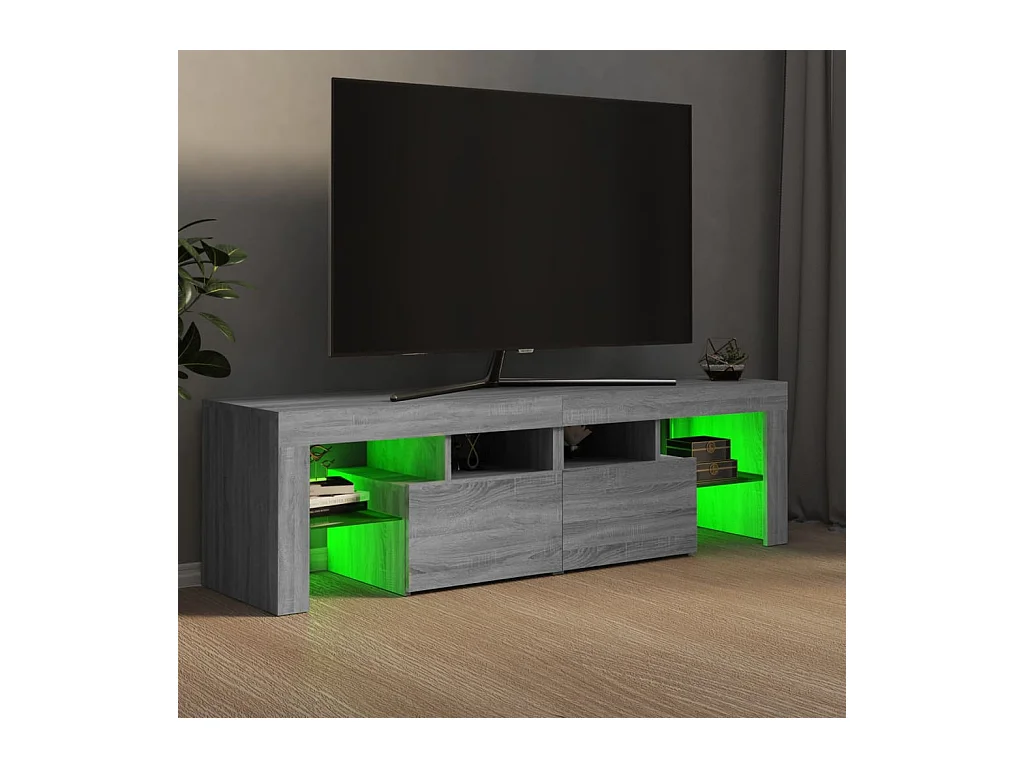 Hayo  Meuble TV avec lumières LED Sonoma gris 140x36,5x40 cm