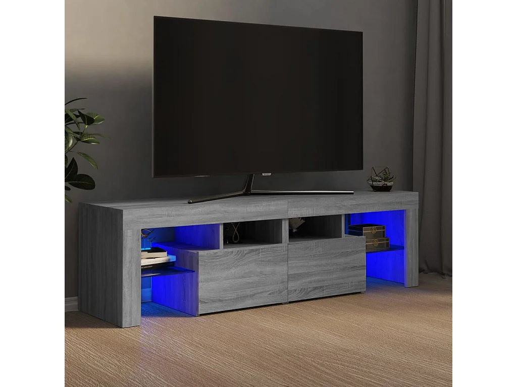 Hayo  Meuble TV avec lumières LED Sonoma gris 140x36,5x40 cm
