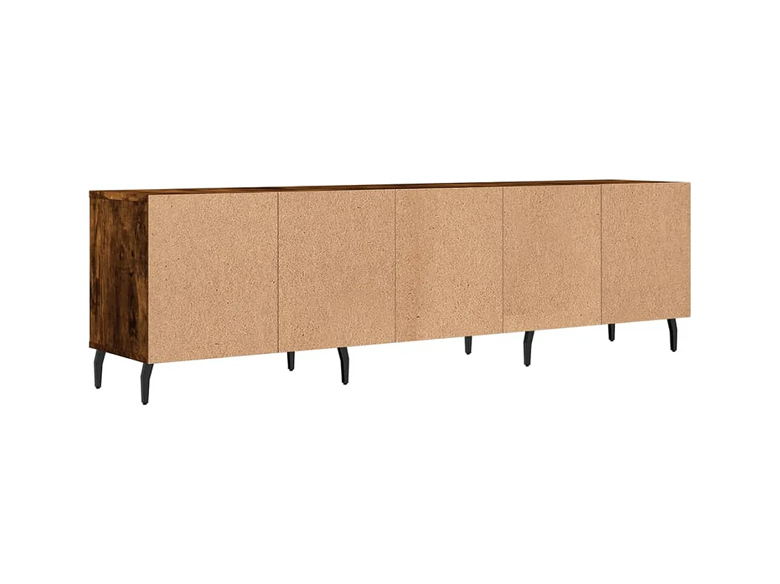 Lommel  Meuble TV chêne fumé 150x30x44,5 cm bois d'ingénierie