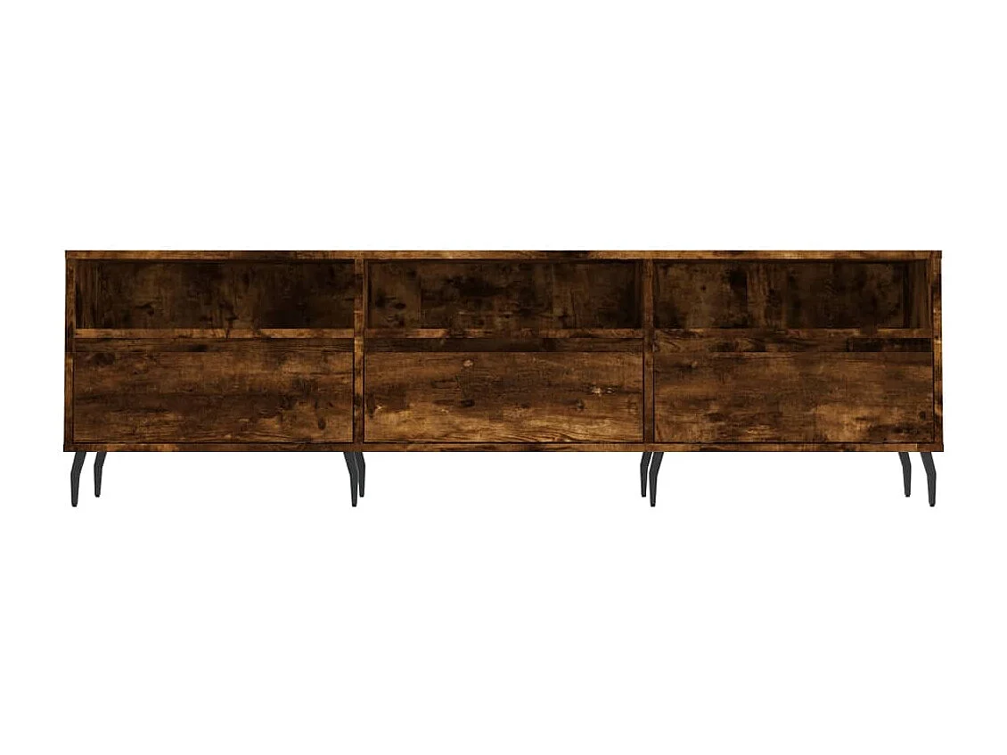 Lommel  Meuble TV chêne fumé 150x30x44,5 cm bois d'ingénierie