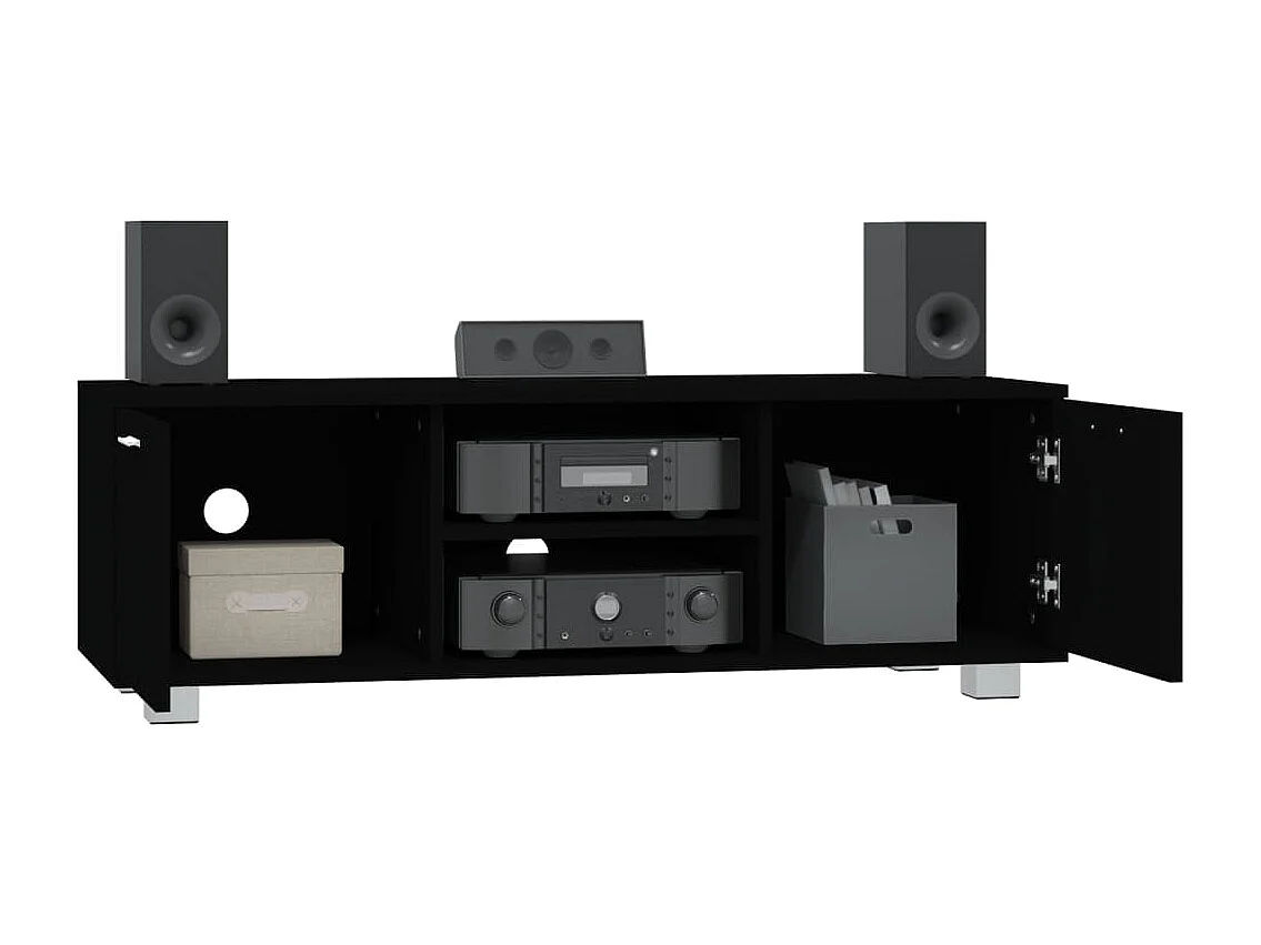 Stuarts Draft  Meuble TV Noir 120x40,5x35 cm Bois d'ingénierie