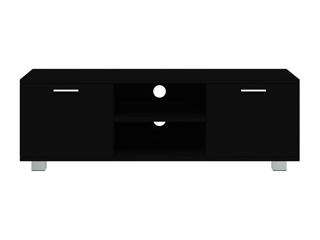 Stuarts Draft  Meuble TV Noir 120x40,5x35 cm Bois d'ingénierie