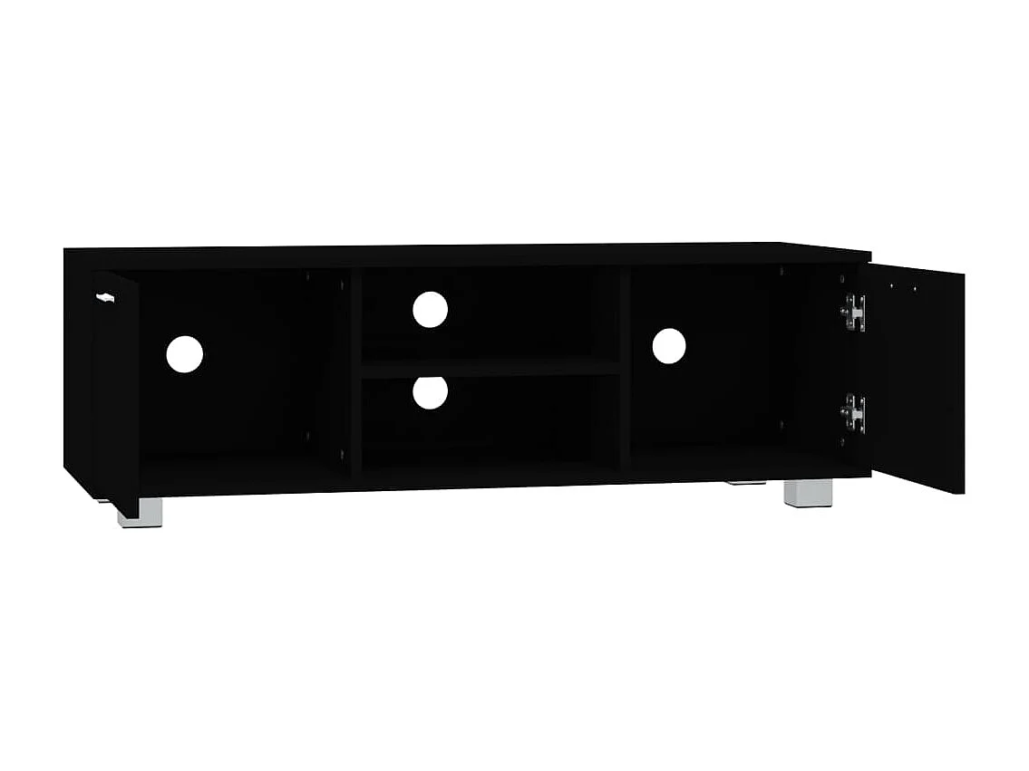 Stuarts Draft  Meuble TV Noir 120x40,5x35 cm Bois d'ingénierie