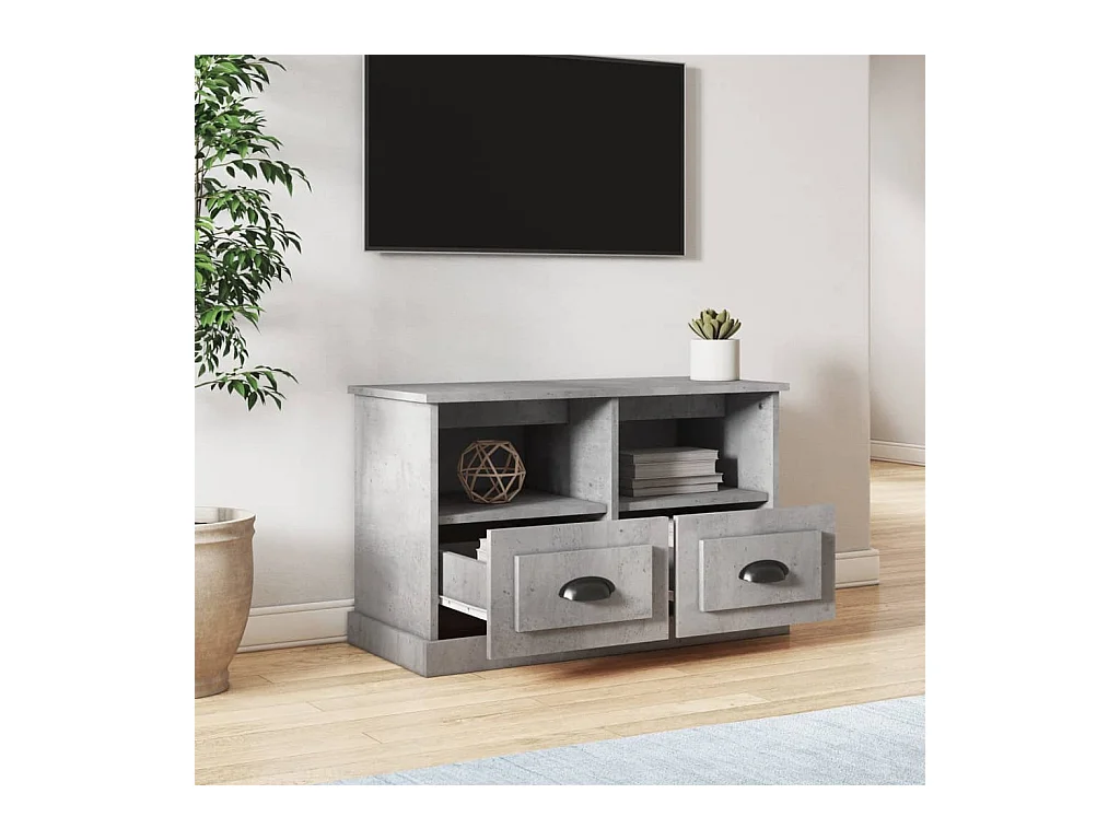 Cloughaneely  Mueble para TV madera contrachapada gris hormigón 80x35x50 cm