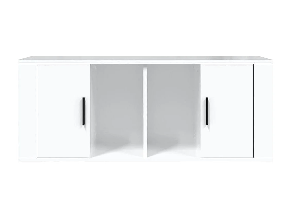 Alfinn  Tv-meubel 100x35x40 cm bewerkt hout hoogglans wit