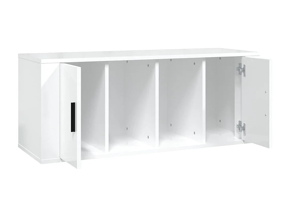 Alfinn  Tv-meubel 100x35x40 cm bewerkt hout hoogglans wit