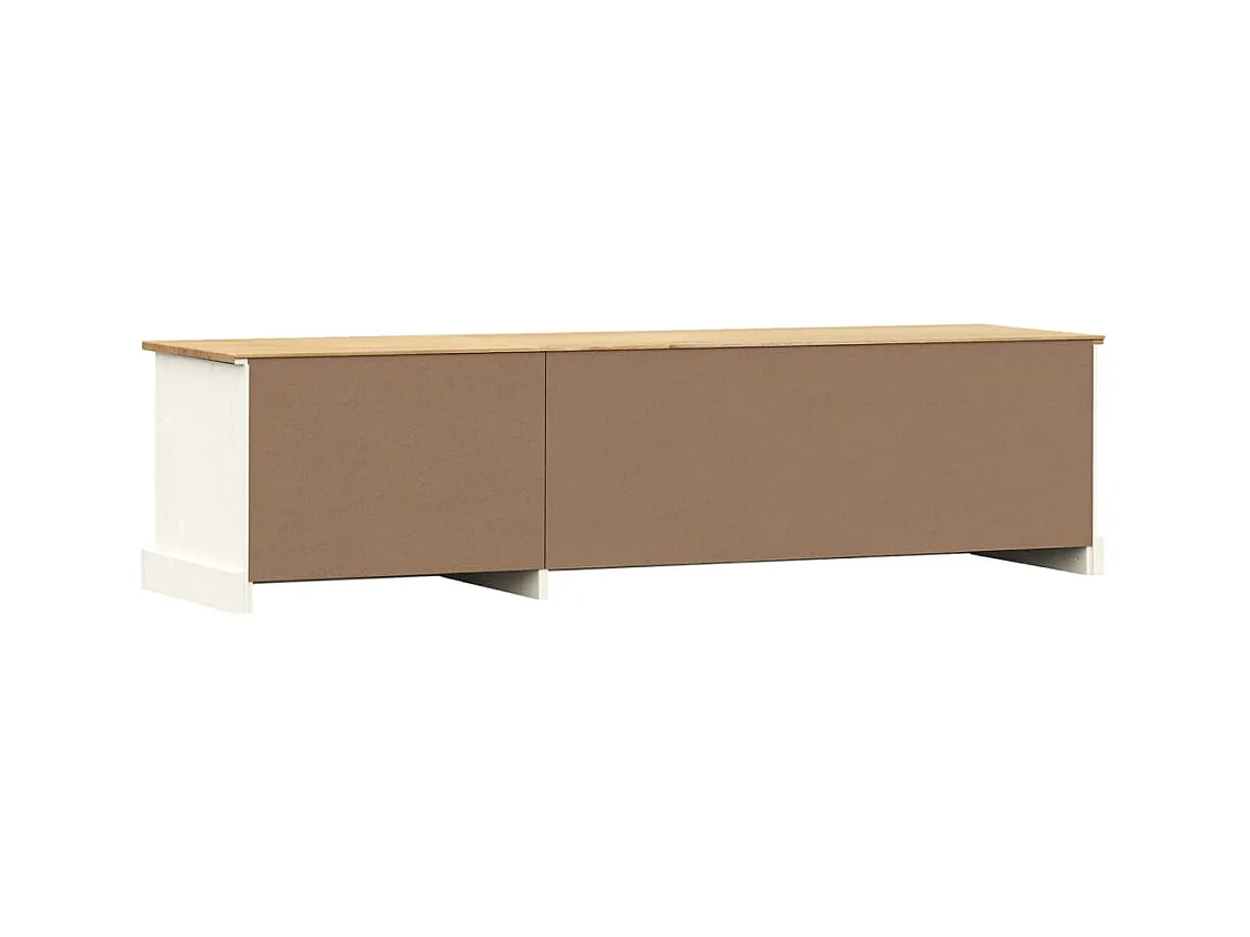 Marc-Frédéric  Meuble TV VIGO blanc 156x40x40 cm bois massif de pin