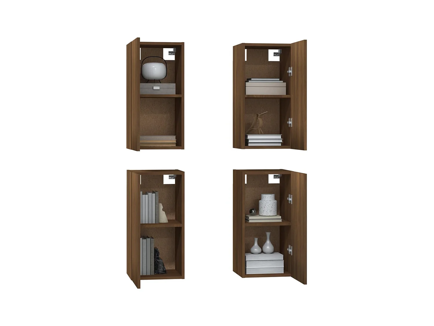 Lea  Meubles TV 4 pcs Chêne marron 30,5x30x60 cm Bois d'ingénierie