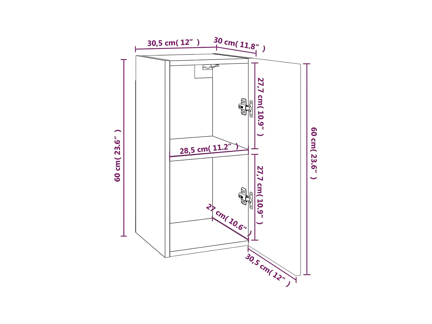 Lea  Meubles TV 4 pcs Chêne marron 30,5x30x60 cm Bois d'ingénierie