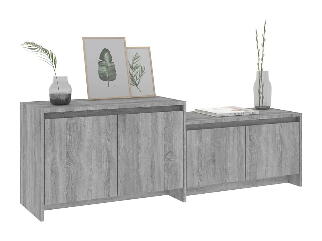 Barre  Meuble TV Sonoma gris 146,5x35x50 cm Bois d'ingénierie