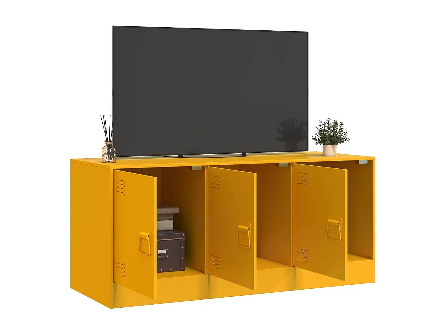 Ovdir  Mueble para TV de acero amarillo mostaza 99x39x44 cm