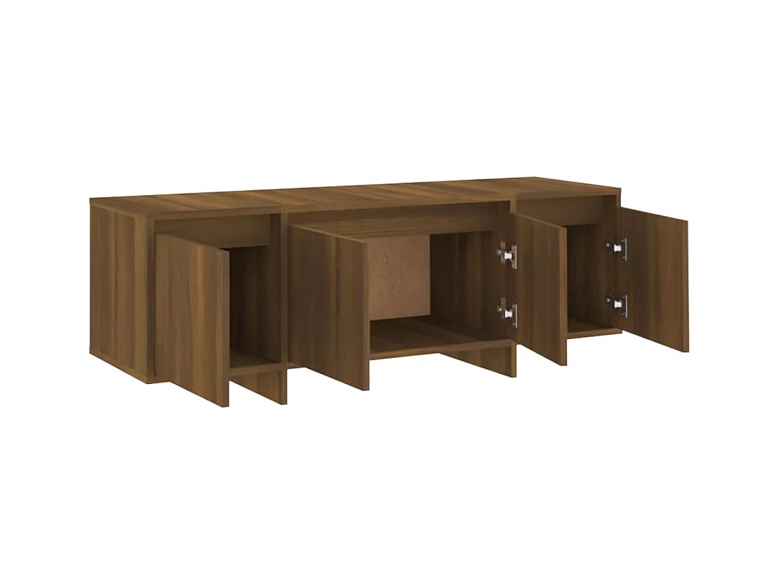 Qirin  Meuble TV Chêne marron 120x30x40,5 cm Bois d'ingénierie