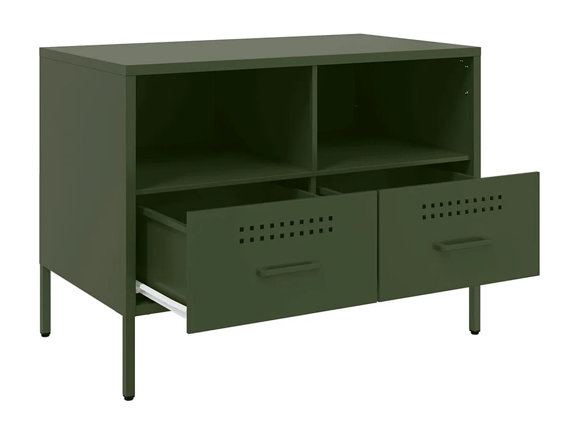 Dundrum  Meubles TV 2 pcs vert olive 68x39x50,5 cm acier