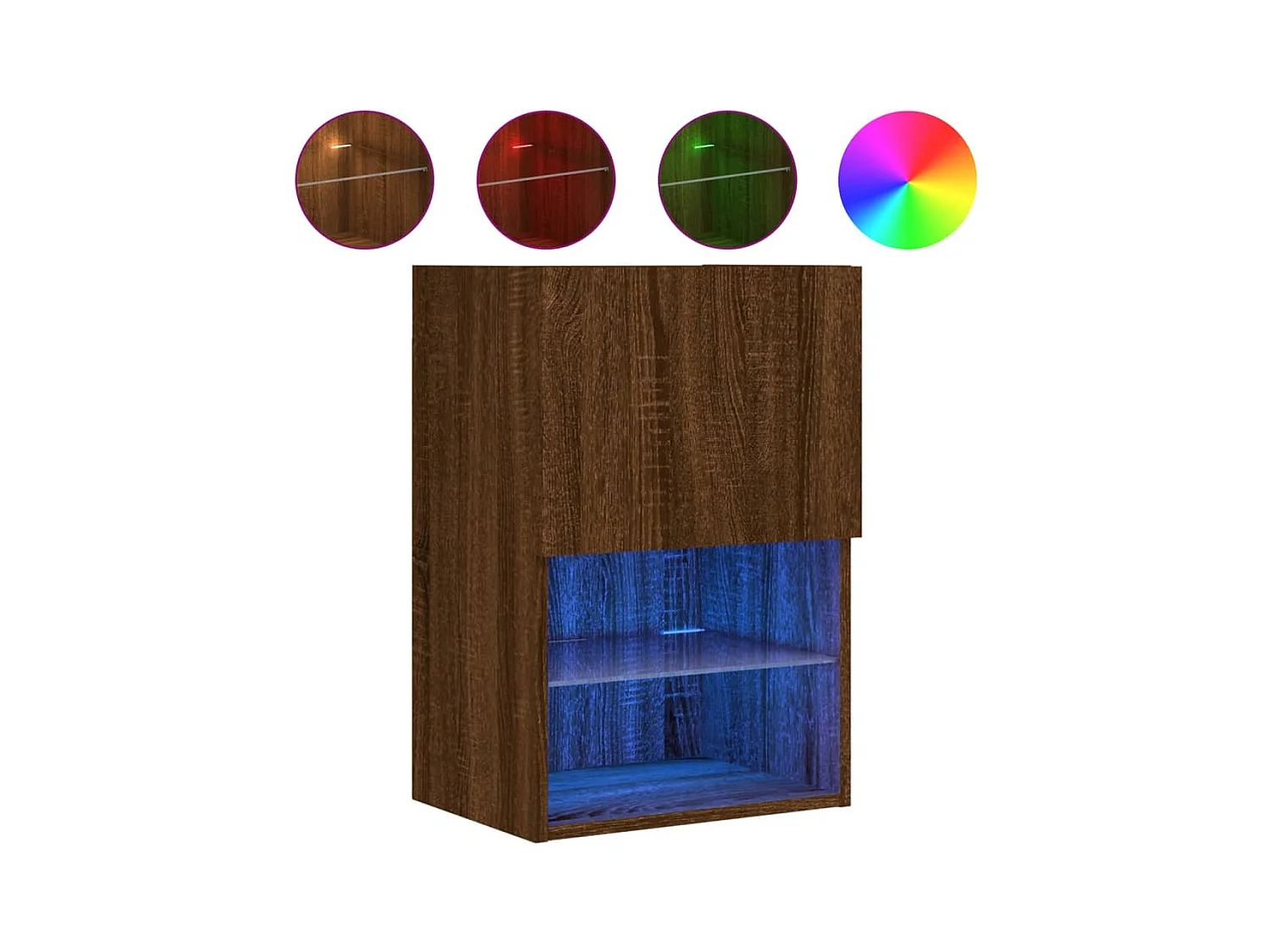 Almar  Meuble TV avec lumières LED chêne marron 40,5x30x60 cm