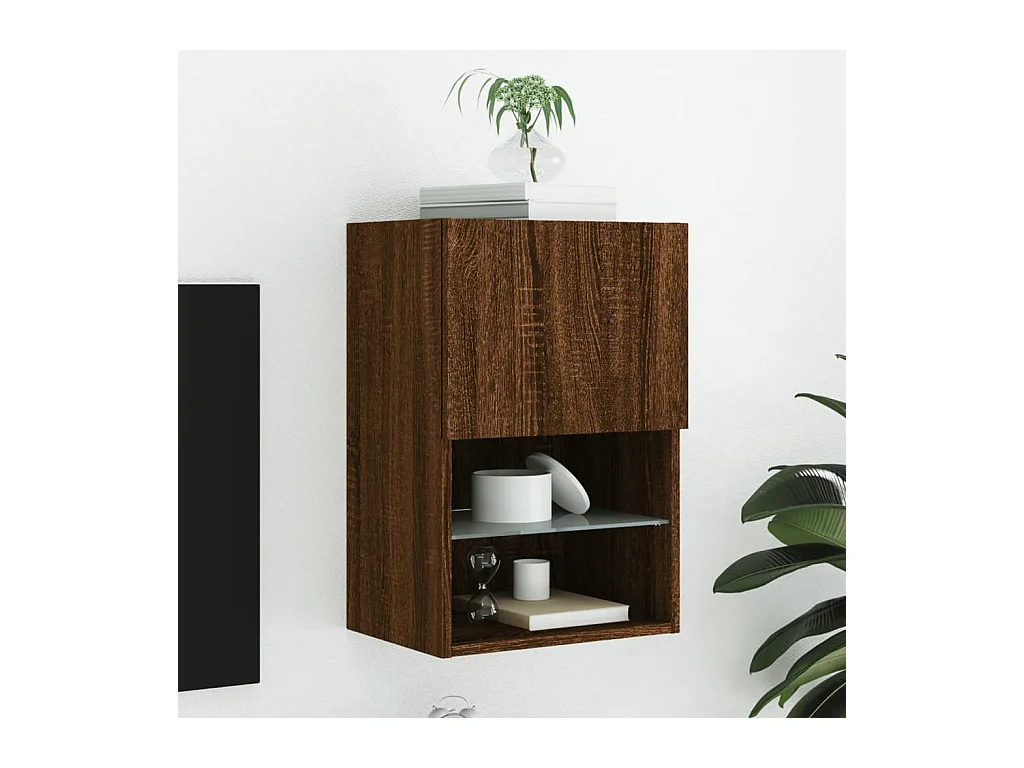 Almar  Meuble TV avec lumières LED chêne marron 40,5x30x60 cm