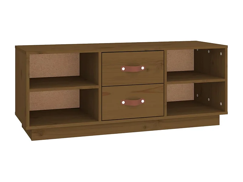 Malindra  Meuble TV Marron miel 100x34x40 cm Bois de pin massif