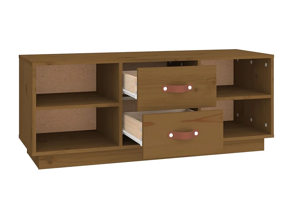 Malindra  Meuble TV Marron miel 100x34x40 cm Bois de pin massif
