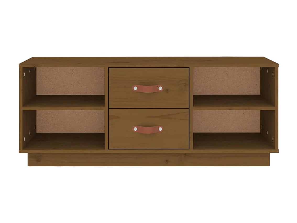 Malindra  Meuble TV Marron miel 100x34x40 cm Bois de pin massif