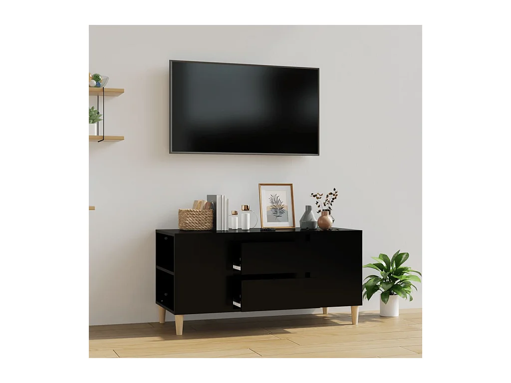 Broomfield  Tv-meubel 102x44,5x50 cm bewerkt hout zwart