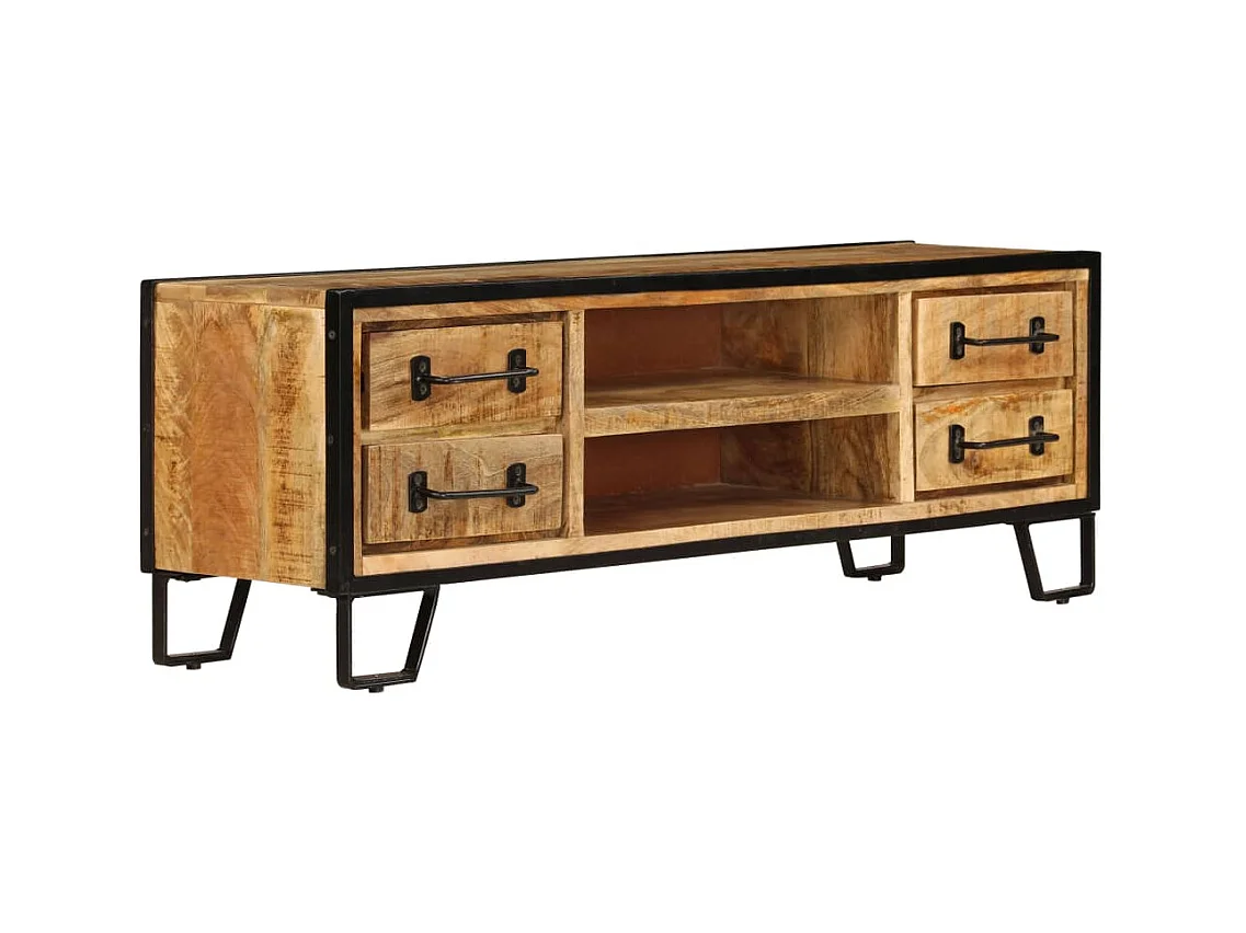 Garden Furniture -  Meuble TV avec tiroirs 120x30x40 cm Bois massif de manguier