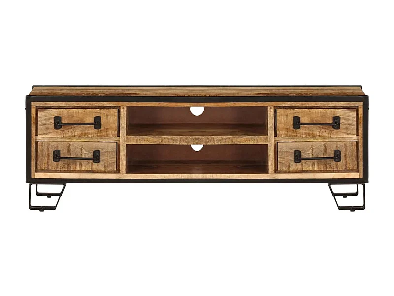 Garden Furniture -  Mueble para TV con cajones madera maciza de mango 120x30x40 cm