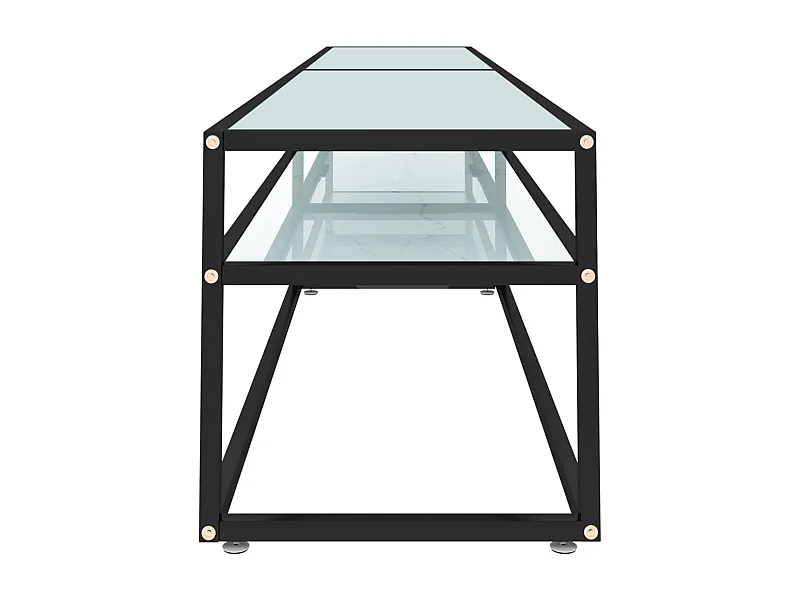 Ballypatrick  Tv-meubel 220x40x40,5 cm gehard glas witmarmerkleurig