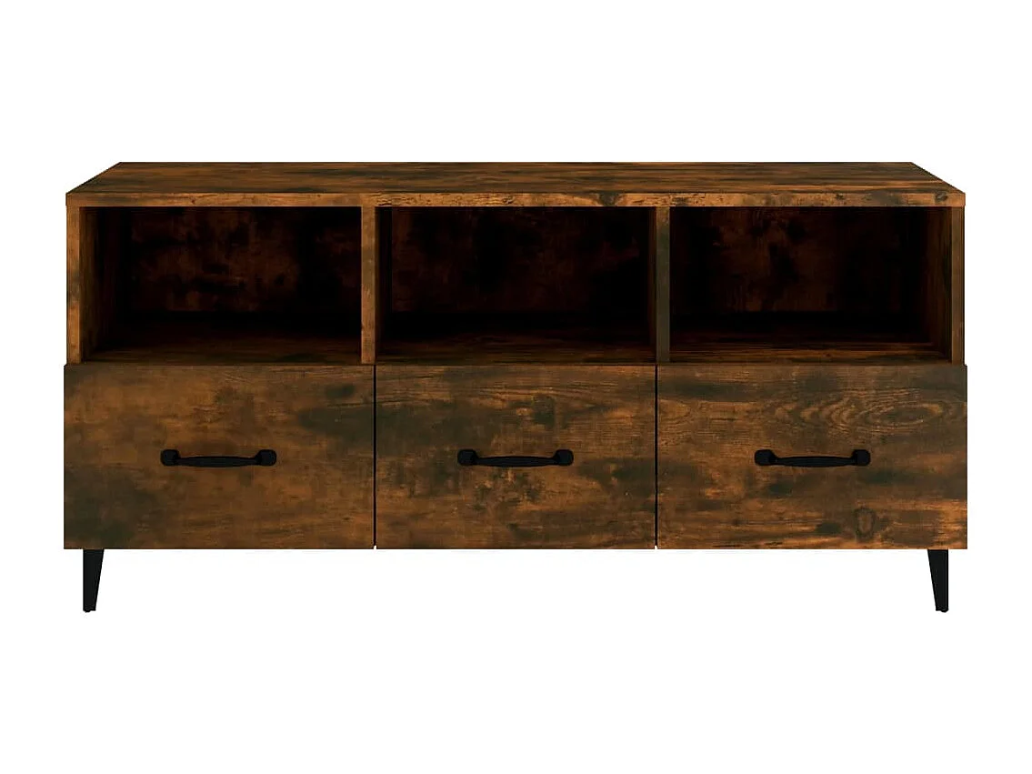Firuz  Meuble TV Chêne fumé 102x35x50 cm Bois d'ingénierie