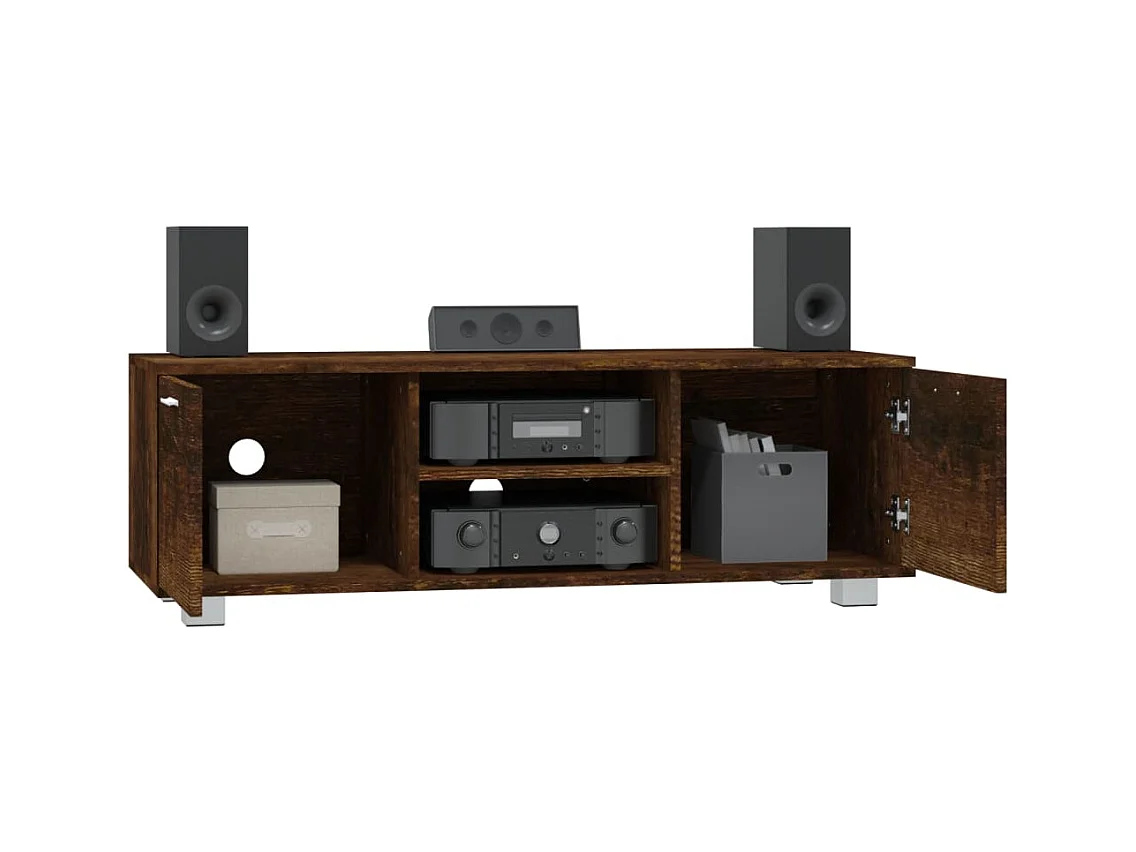 Stuarts Draft  Meuble TV Chêne fumé 120x40,5x35 cm Bois d'ingénierie