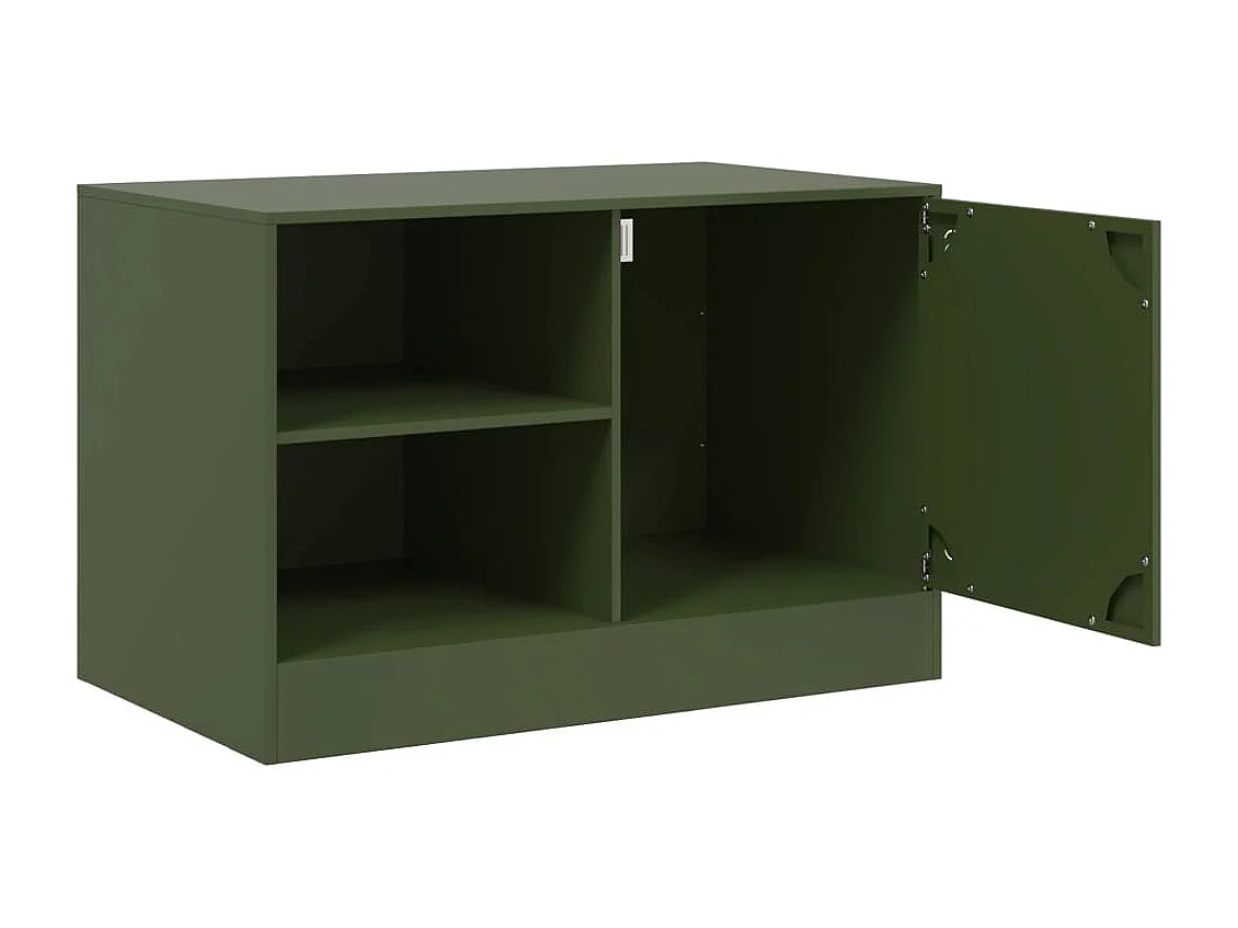Borrego Springs  Meuble TV vert olive 67x39x44 cm acier