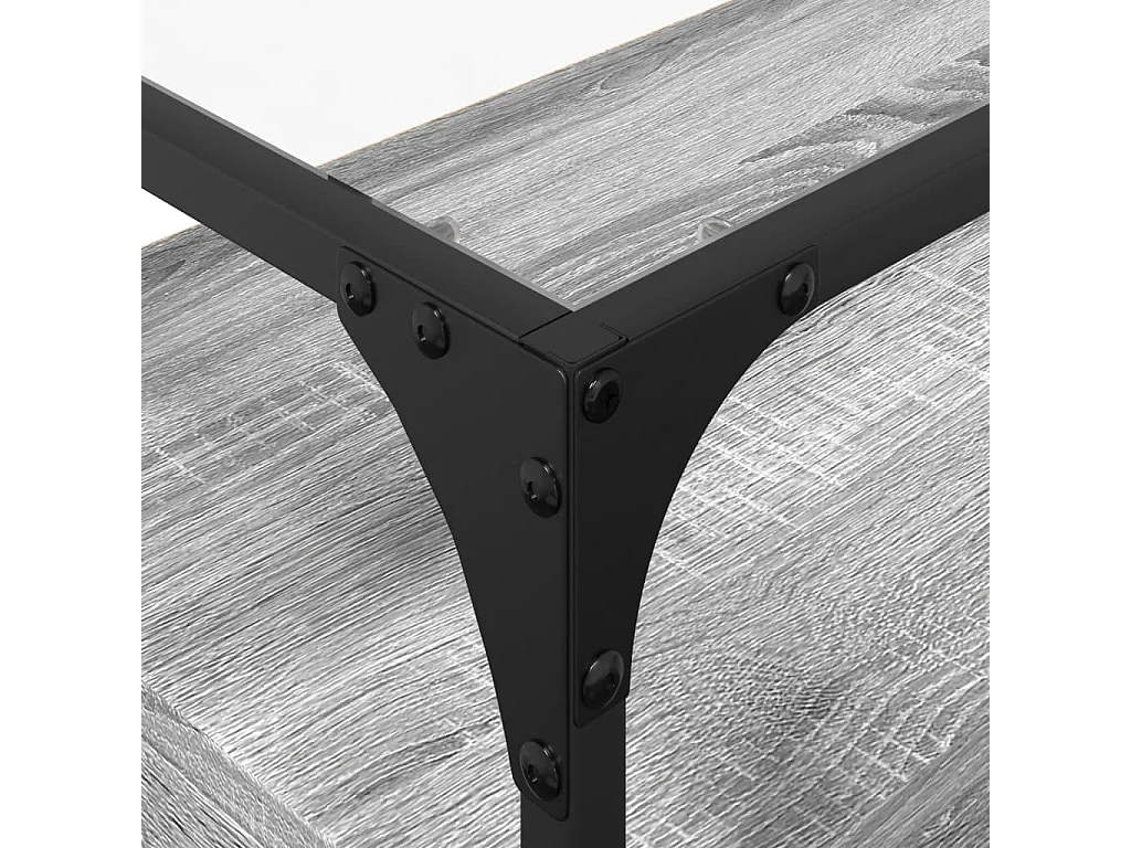 Varel  Mueble TV cristal y madera ingeniería gris Sonoma 98x35x51 cm