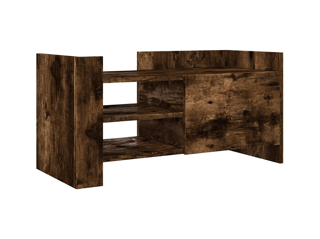 Nando  Meuble TV chêne fumé 80x35x40 cm bois d'ingénierie