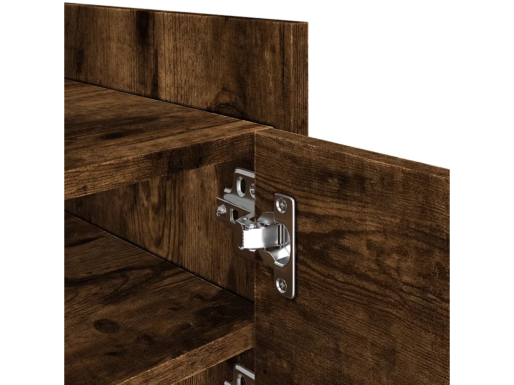 Nando  Meuble TV chêne fumé 80x35x40 cm bois d'ingénierie